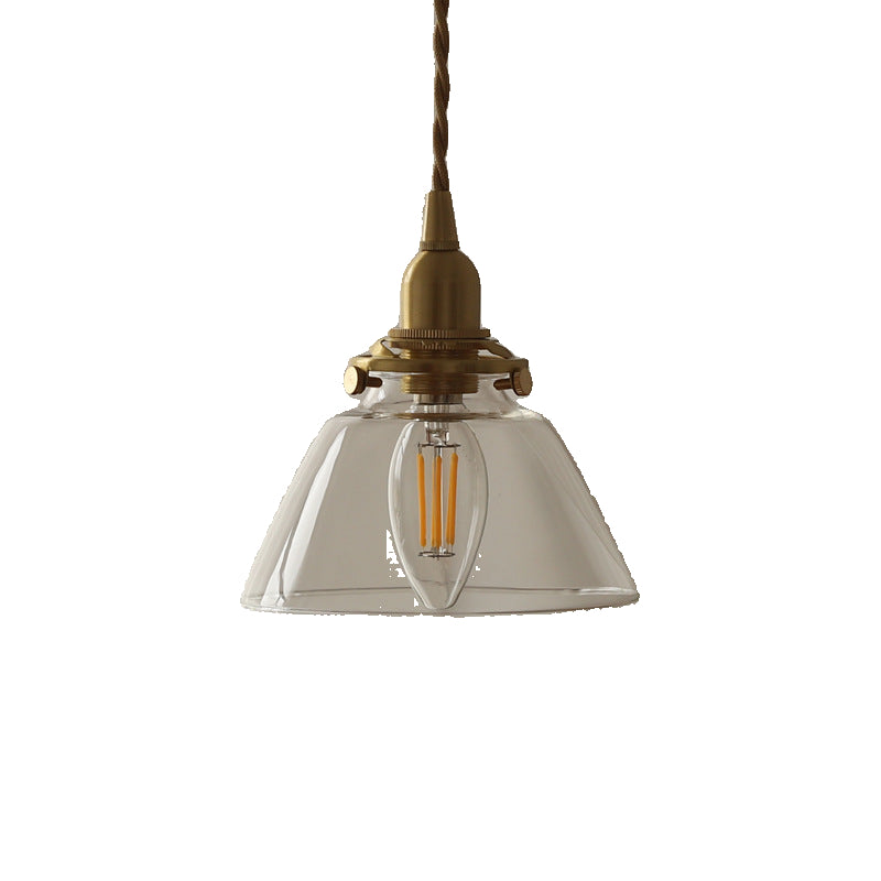 Jasmine Vintage Brass Glass Pendant Light