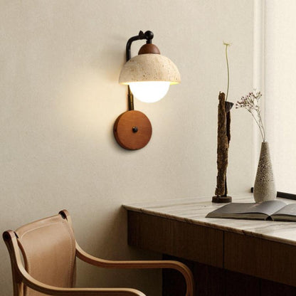 Yellow Travertine Wabi-Sabi Wall Lamp