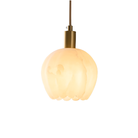 Floral Alabaster Pendant Light