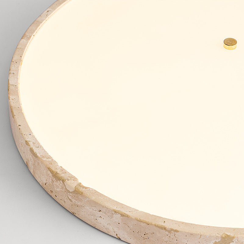 Travertine Ronde Basis Spectrum Crème Plafondlamp