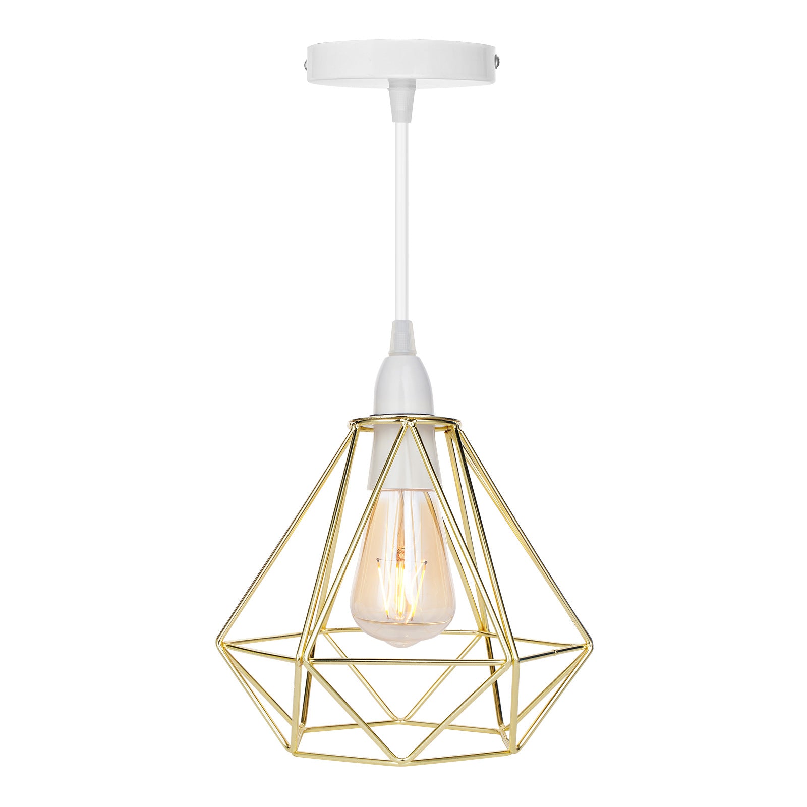 Nordic Diamond-Shaped Metal Pendant Lamp