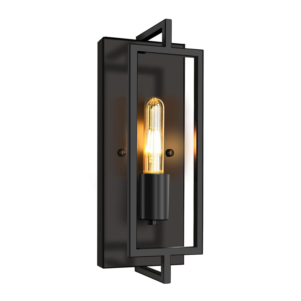 Industrial Metal Rectangular Frame Wall Lamp