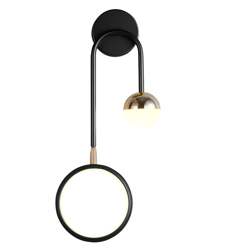 LED Nordic Sconce Round Rotatable Iron Wall Light