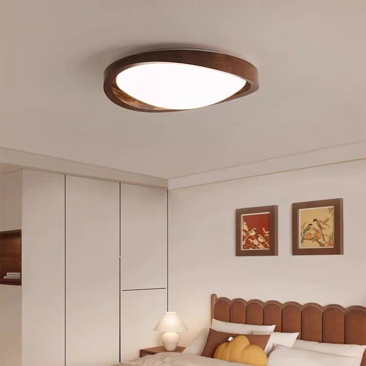 Althea Modern Wood &amp; Acrylic Curved Edge LED Ceiling Light