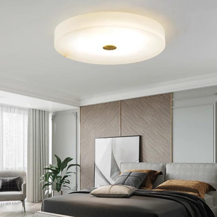 Alabaster Flush Mounted Round LED Ceiling Lamp