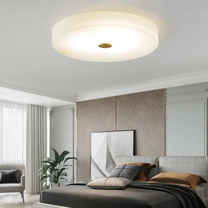 Alabaster Flush Mounted Round LED Ceiling Lamp