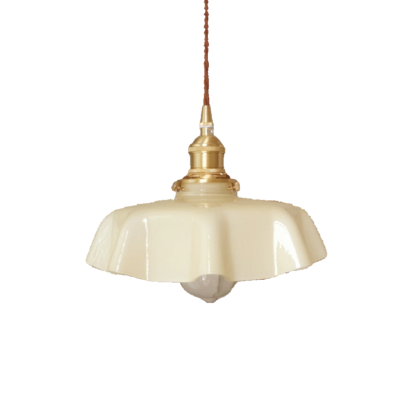 Blush Opaline Glass Retro Glass Pendant Light