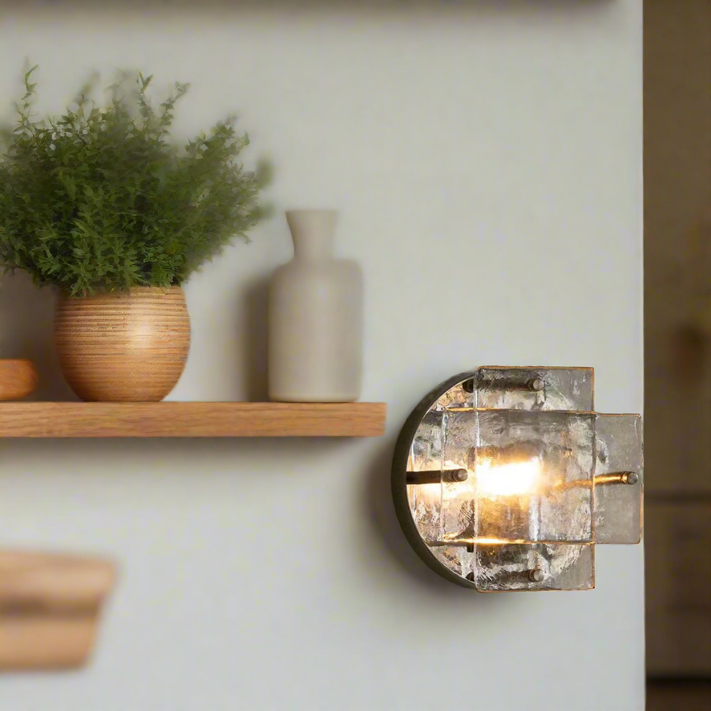 Lustra Chrome Glass Industrial Wall Light