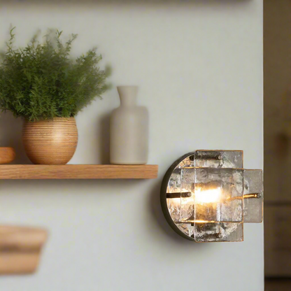 Lustra Chrome Glass Industrial Wall Light