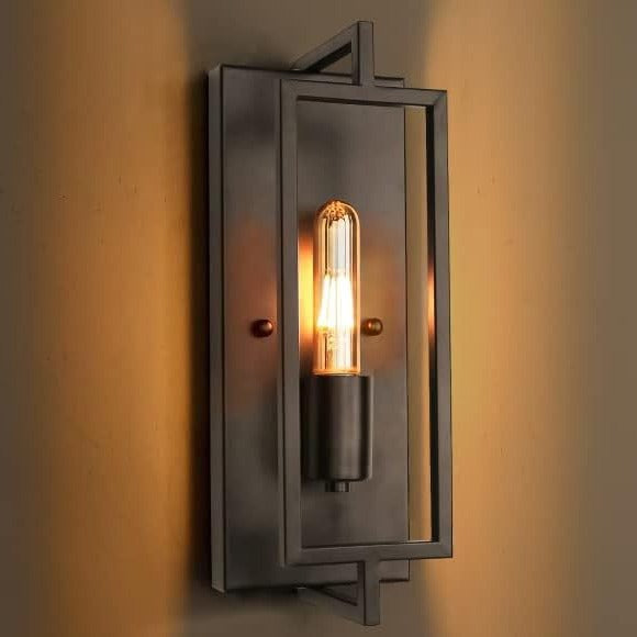 Industrial Metal Rectangular Frame Wall Lamp