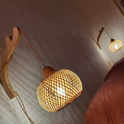 Pastoral Hemp Rope Bamboo Wall Lamp