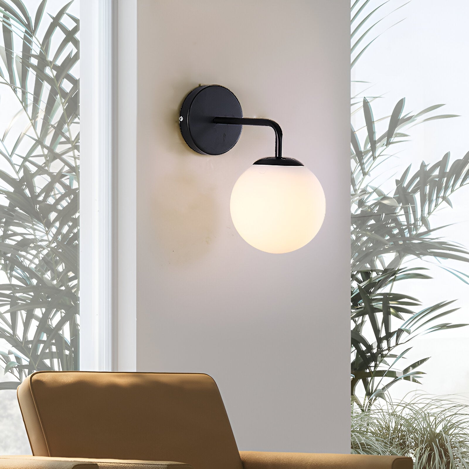 Modern Retro Rippled Glass Sphere Wall Lamp