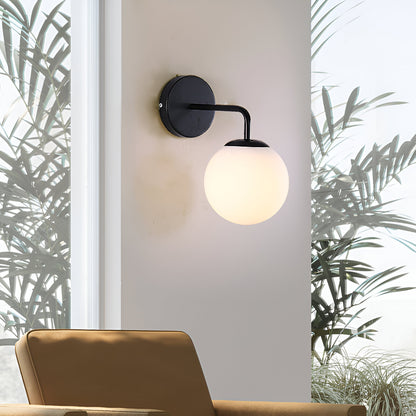 Modern Retro Rippled Glass Sphere Wall Lamp