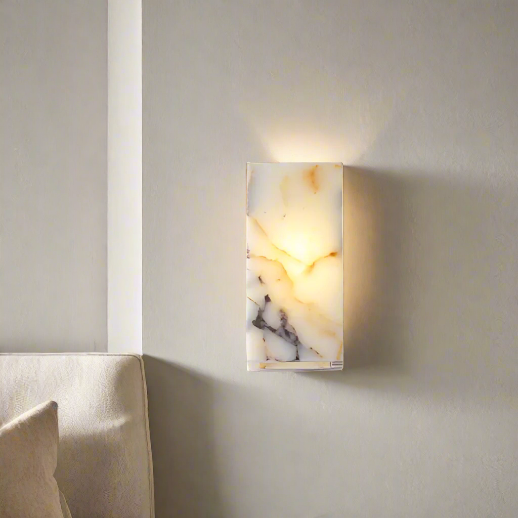 Lámpara de pared de piedra natural Moonshade de mármol de lujo