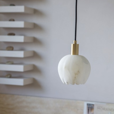 Floral Alabaster Pendant Light