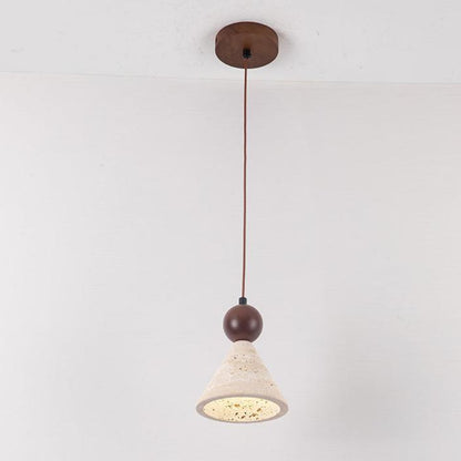 Lampe à pendentif rétro médiévale en travertin créatif