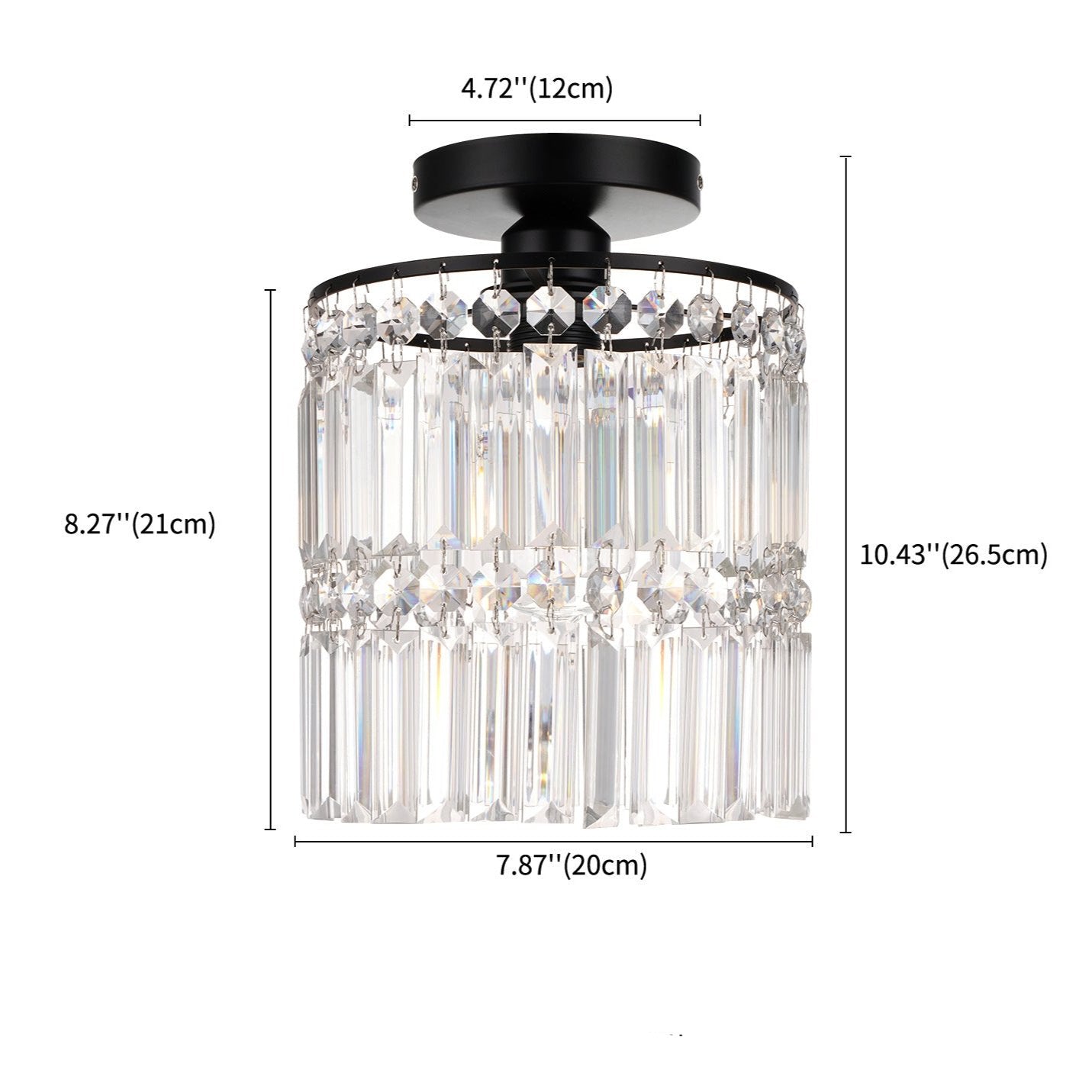 Lampe de plafond rétro en cristal