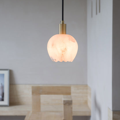 Floral Alabaster Pendant Light