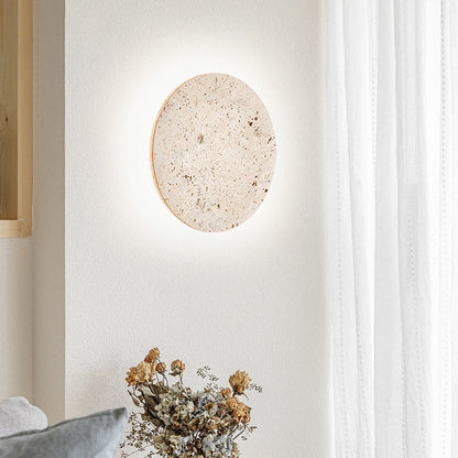 Travertine Stone Round LED Wall Lamp