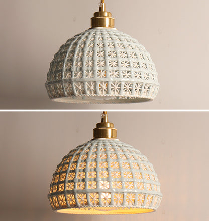 Lampadario LED in ceramica e ottone nordico