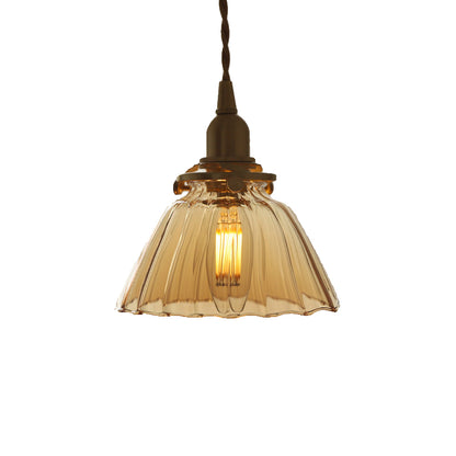 Jasmine Vintage Brass Glass Pendant Light