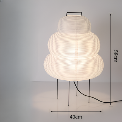 Japanese Wabi Sabi White Rice Paper Table Lamp