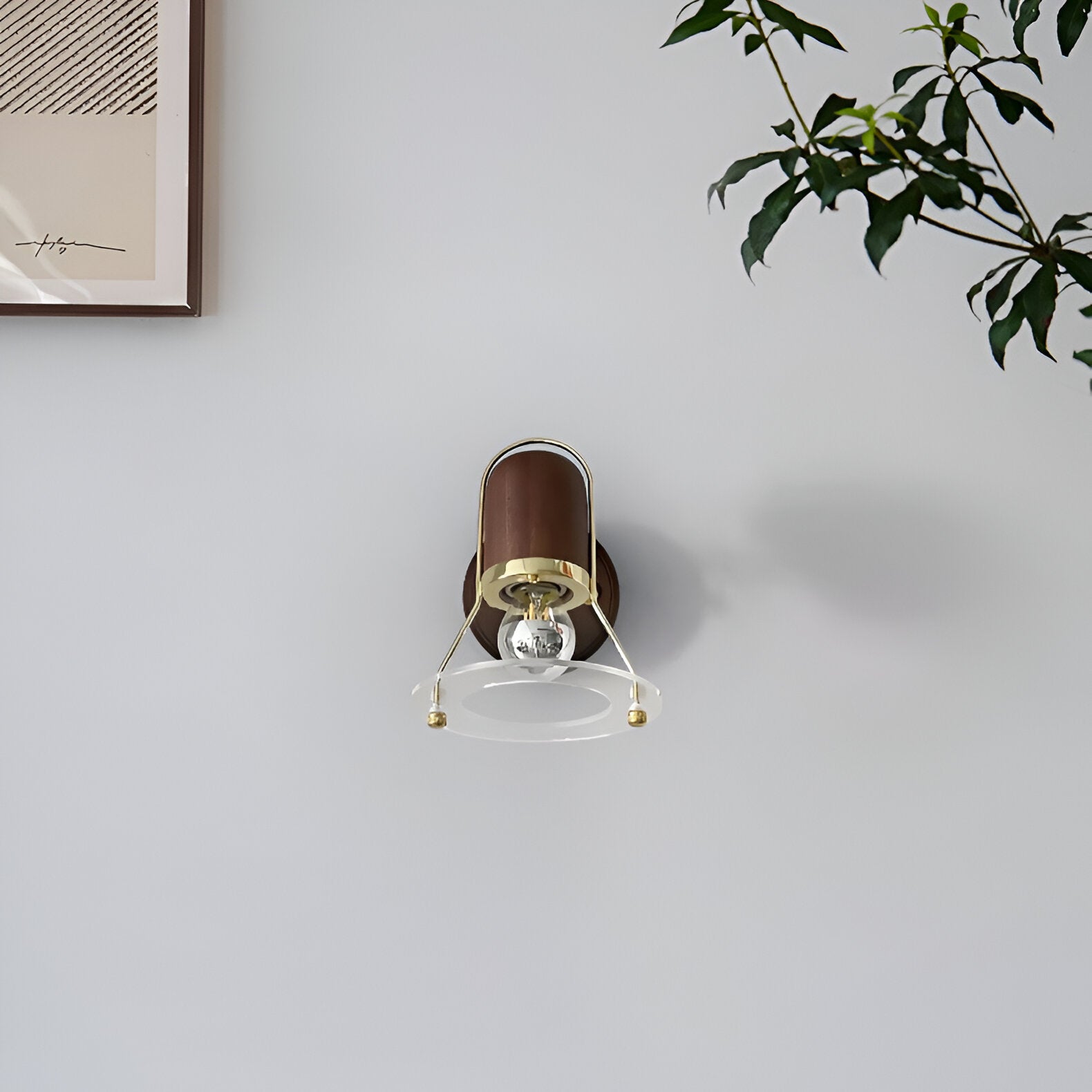 Japanese Retro Style Walnut Haughanv Wall Lamp