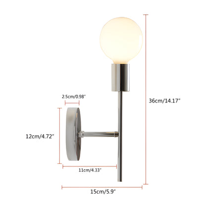 Lampada da parete a testa singola senza paralume in stile retrò