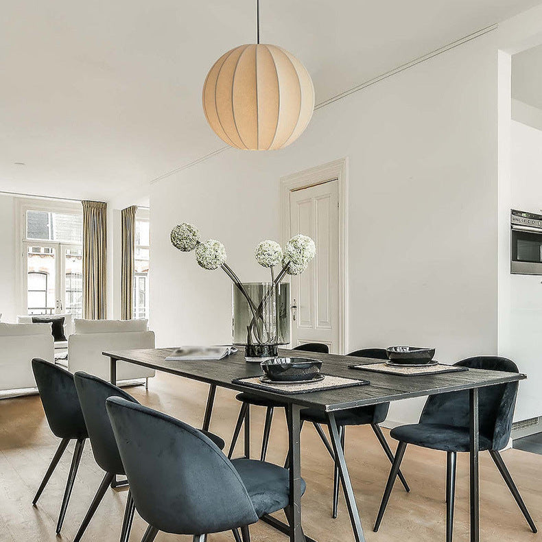 Makoto Silk Lantern Minimalist Japandi Pendant Light