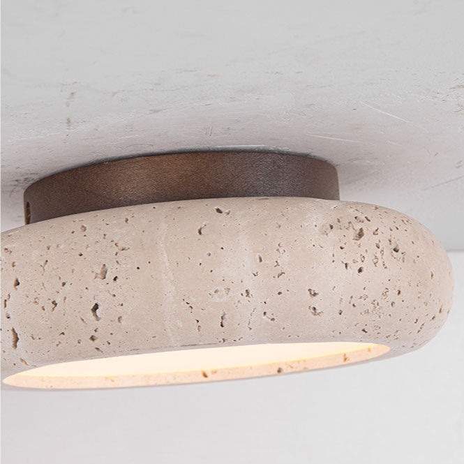 Lampada da soffitto in travertino retro