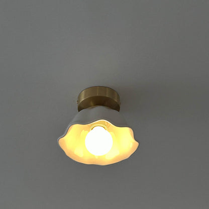 Blossom Glow Mid-Century Ceramic Ceiling Light