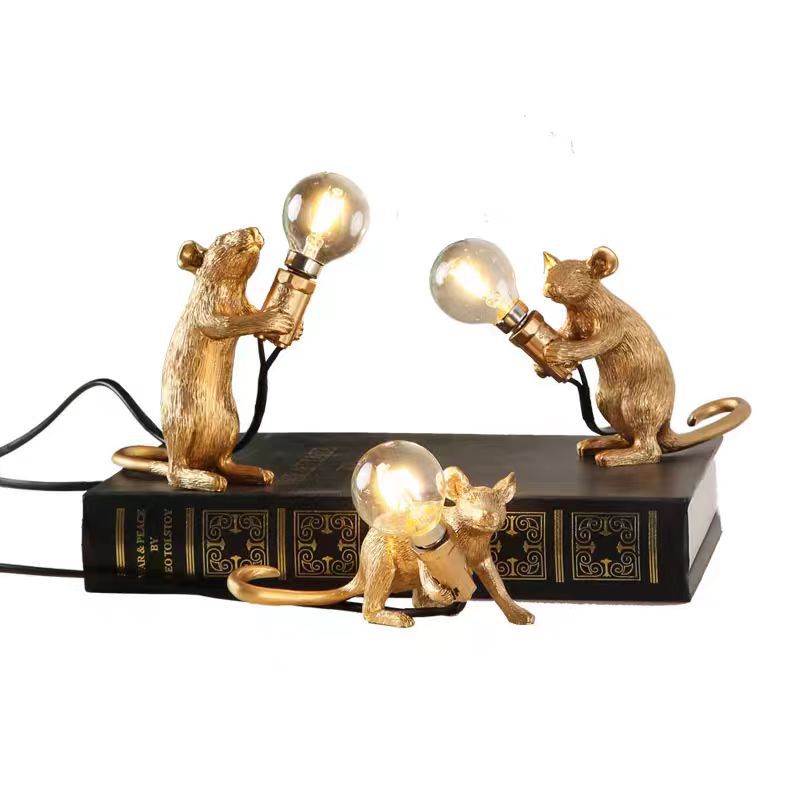 Resin Night Mouse Table Lamp