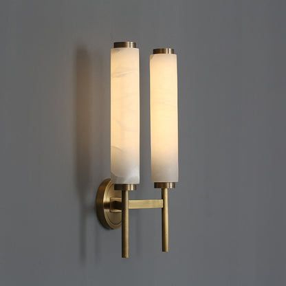 Elysian Grace Sculptural Alabaster Brass Wall Lamp