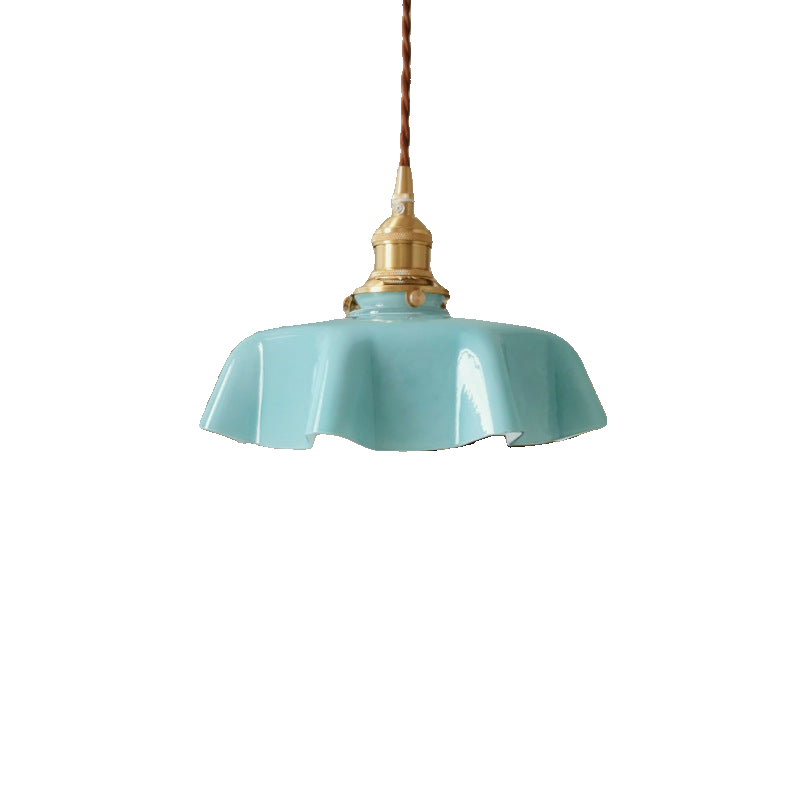 Blush Opaline Glass Retro Glass Pendant Light
