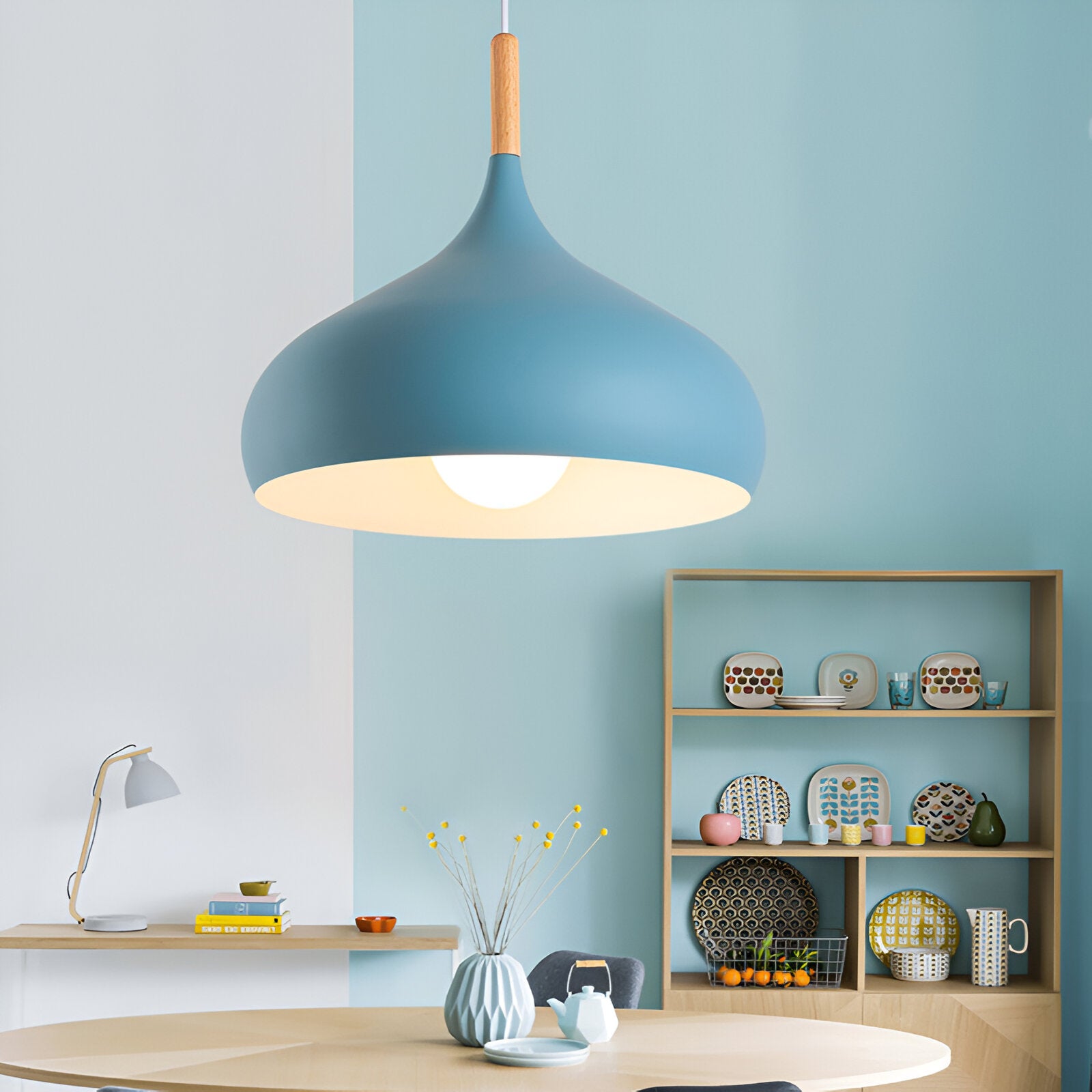 Nordic Wooden and Aluminum Pendant Light