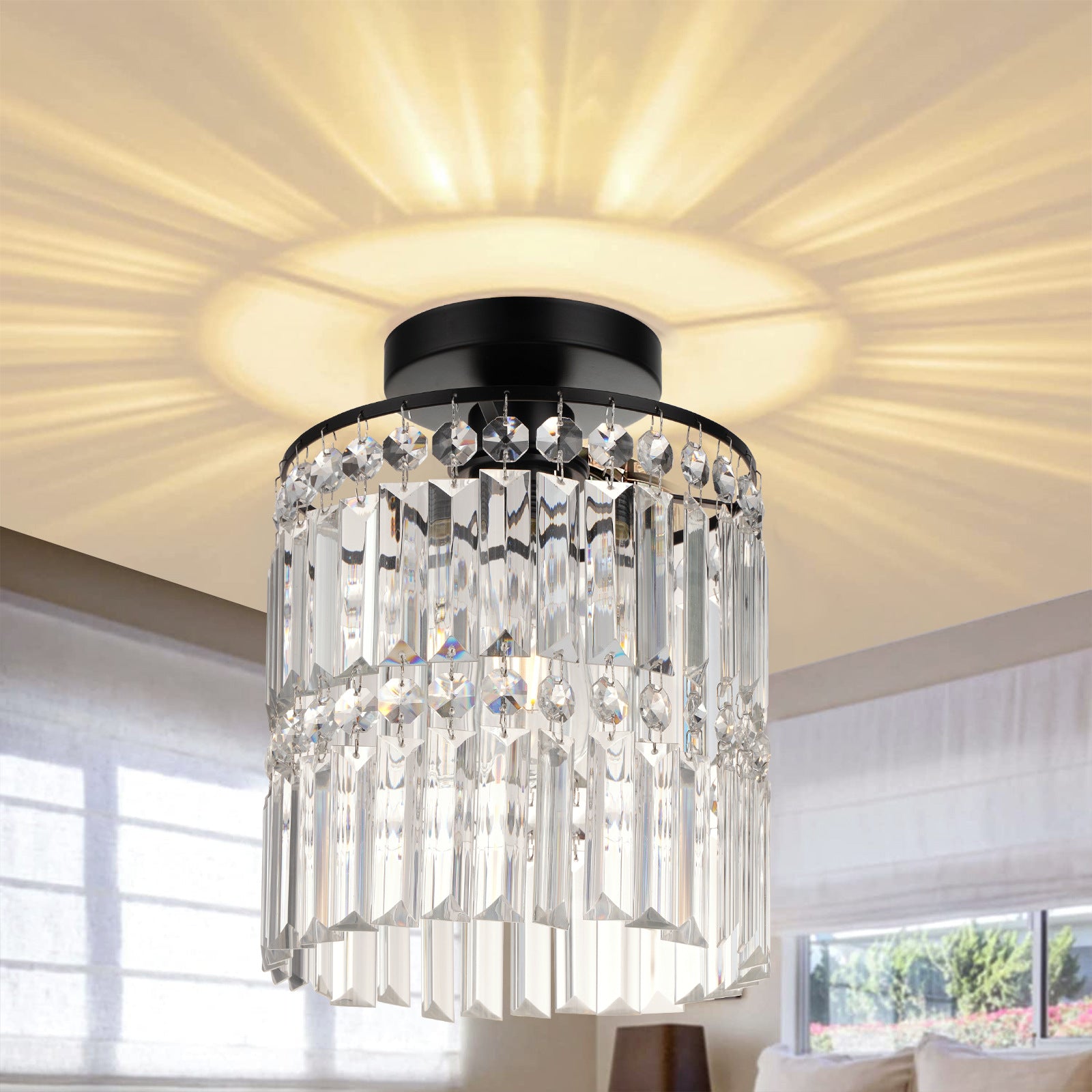 Crystal Retro Ceiling Lamp