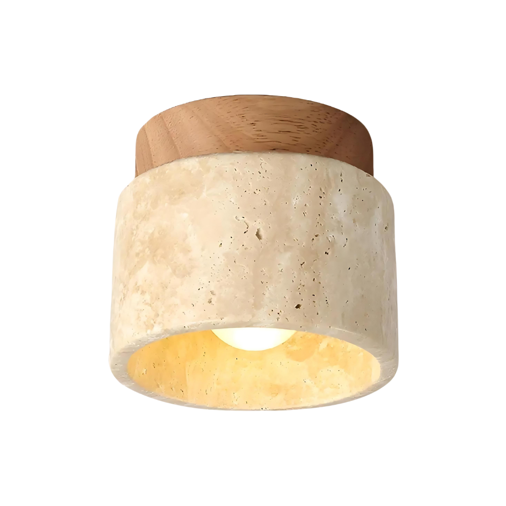 The Yellow Stone Travertine Ceiling Lamp