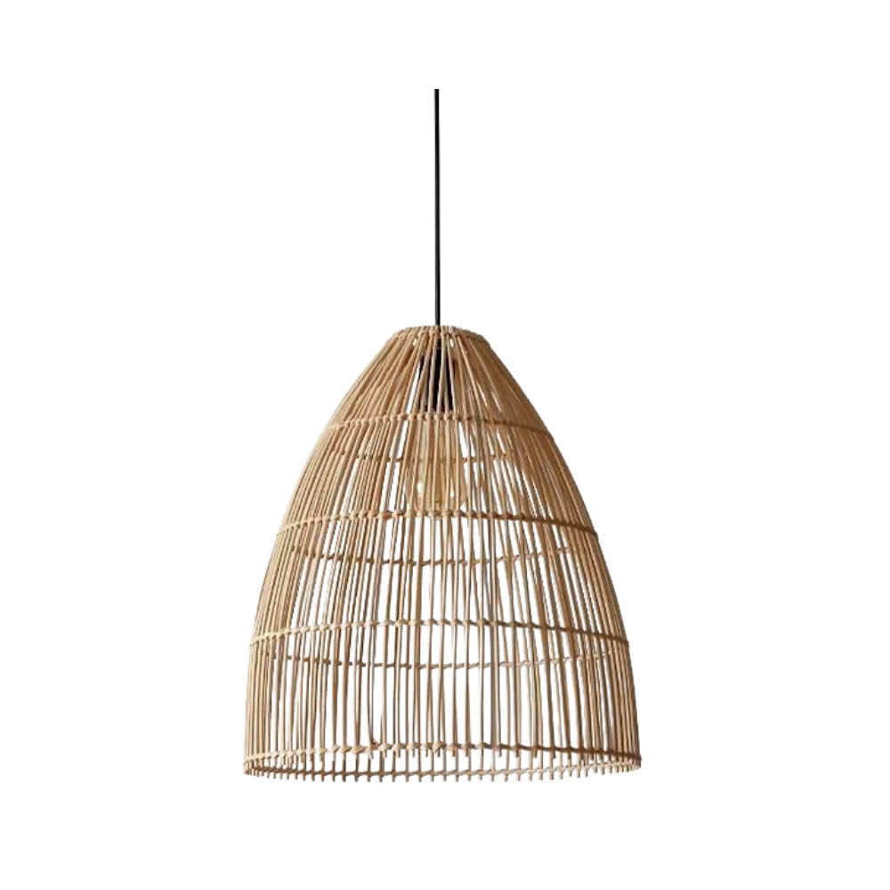 Lampe en rotin naturel rustique