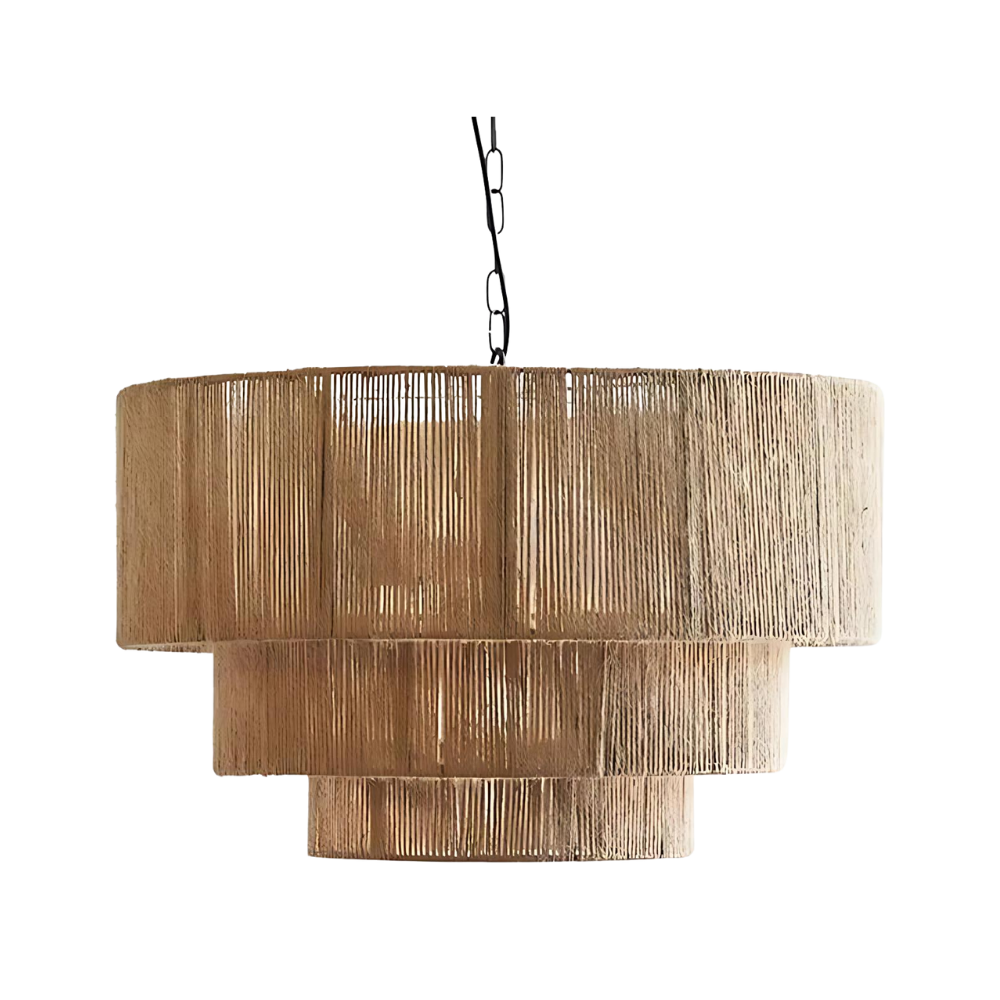 The Elegant Woven Waterfall Rattan Pendant Light
