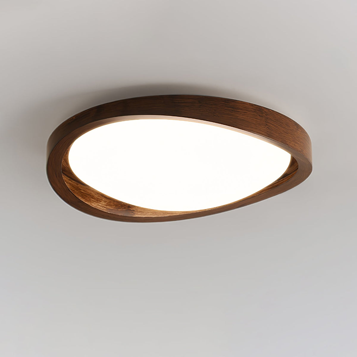 Althea Modern Wood &amp; Acrylic Curved Edge LED Ceiling Light