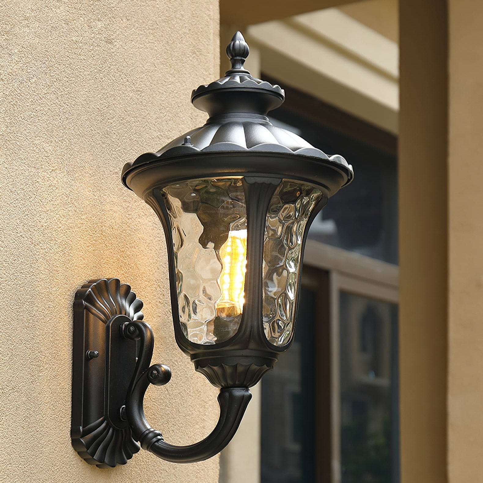 Retro Frosted Glass IP65 Waterproof Outdoor Wall Lamp