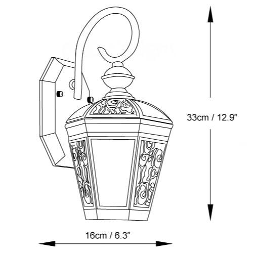 Retro Paleis Patroon Buiten Wandlamp