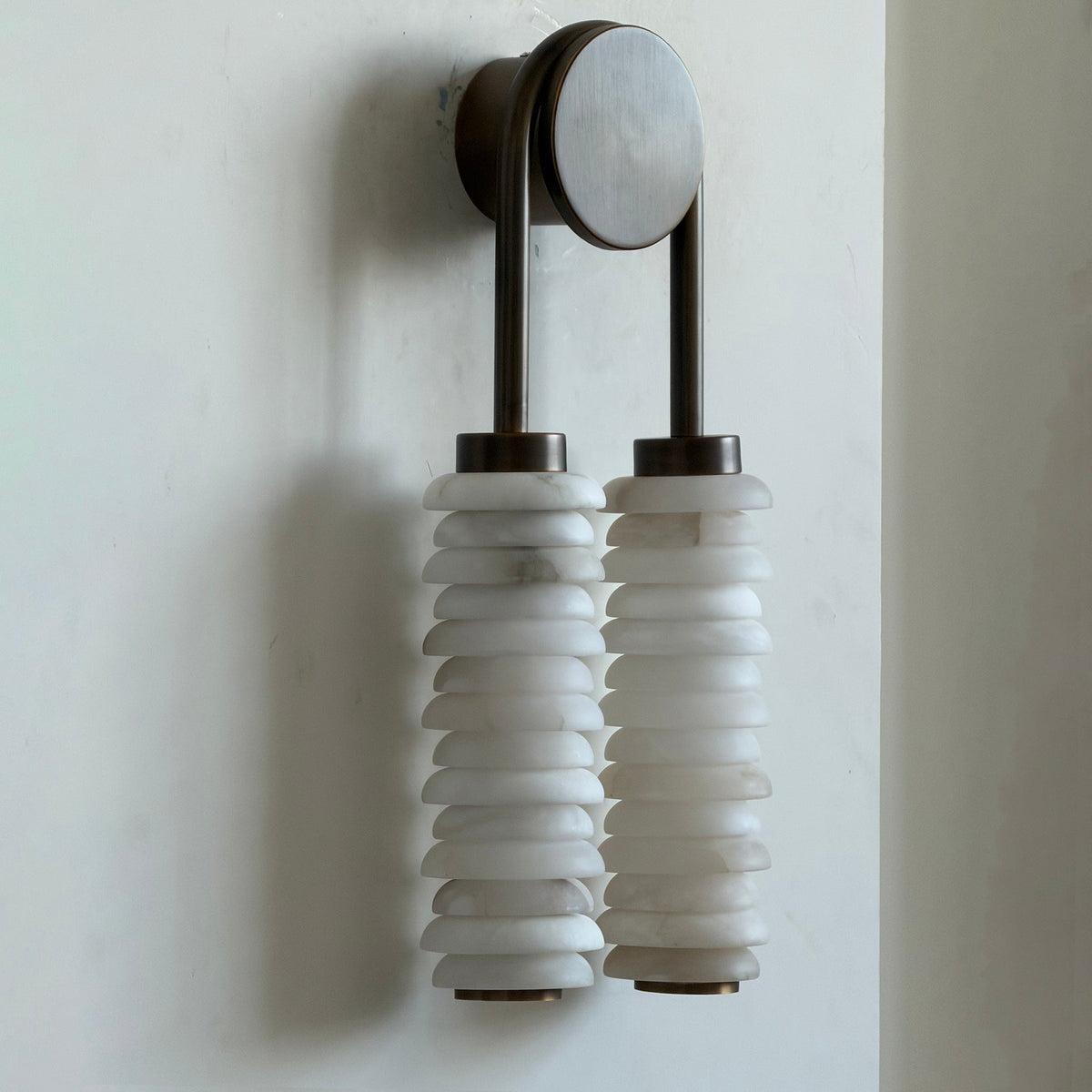 Calla Ribbed Nordic Modern Alabaster Stone Wall Light