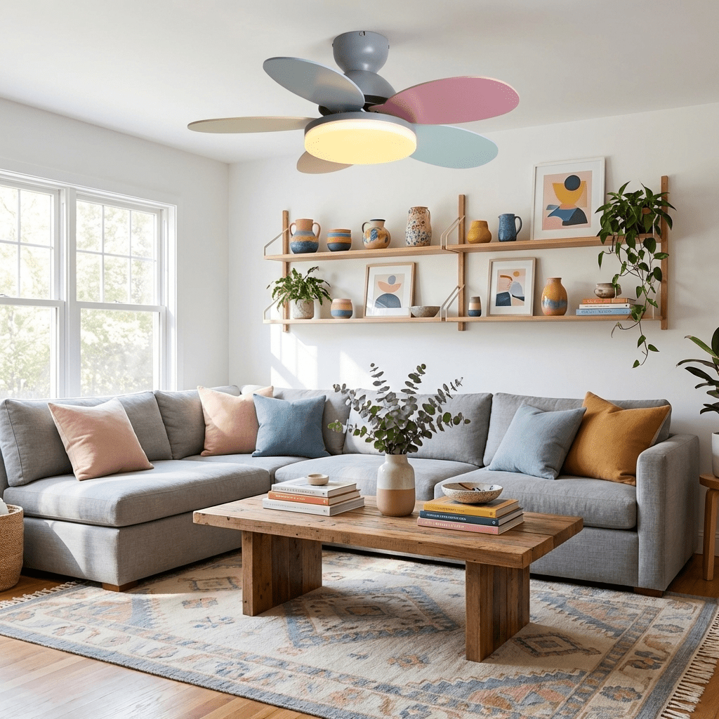 Petalo Nordic Petal-Shaped Acrylic Ceiling Fan Light
