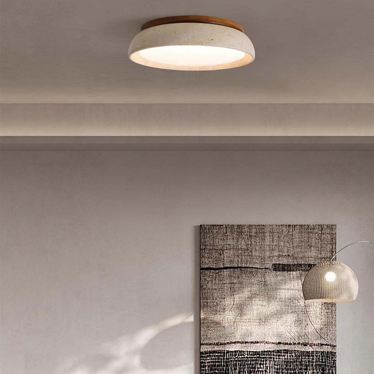 Aveline Modern Natural Travertine Ceiling Light
