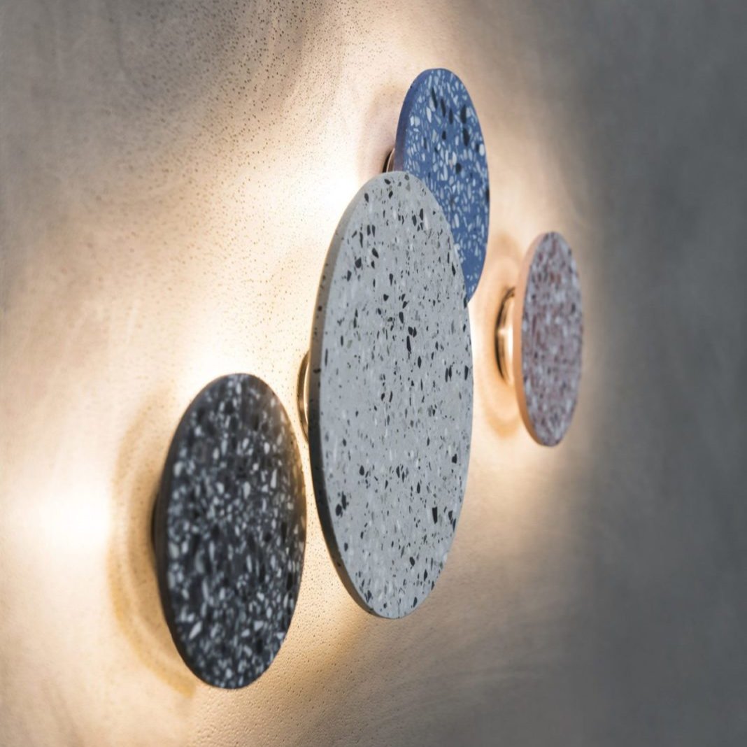 Disc Shaped Terrazzo Wall Lamp