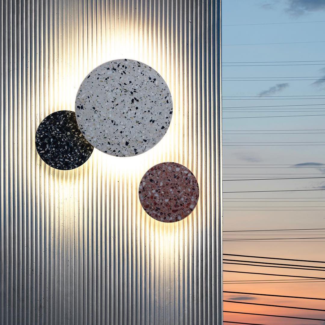 Disc Shaped Terrazzo Wall Lamp