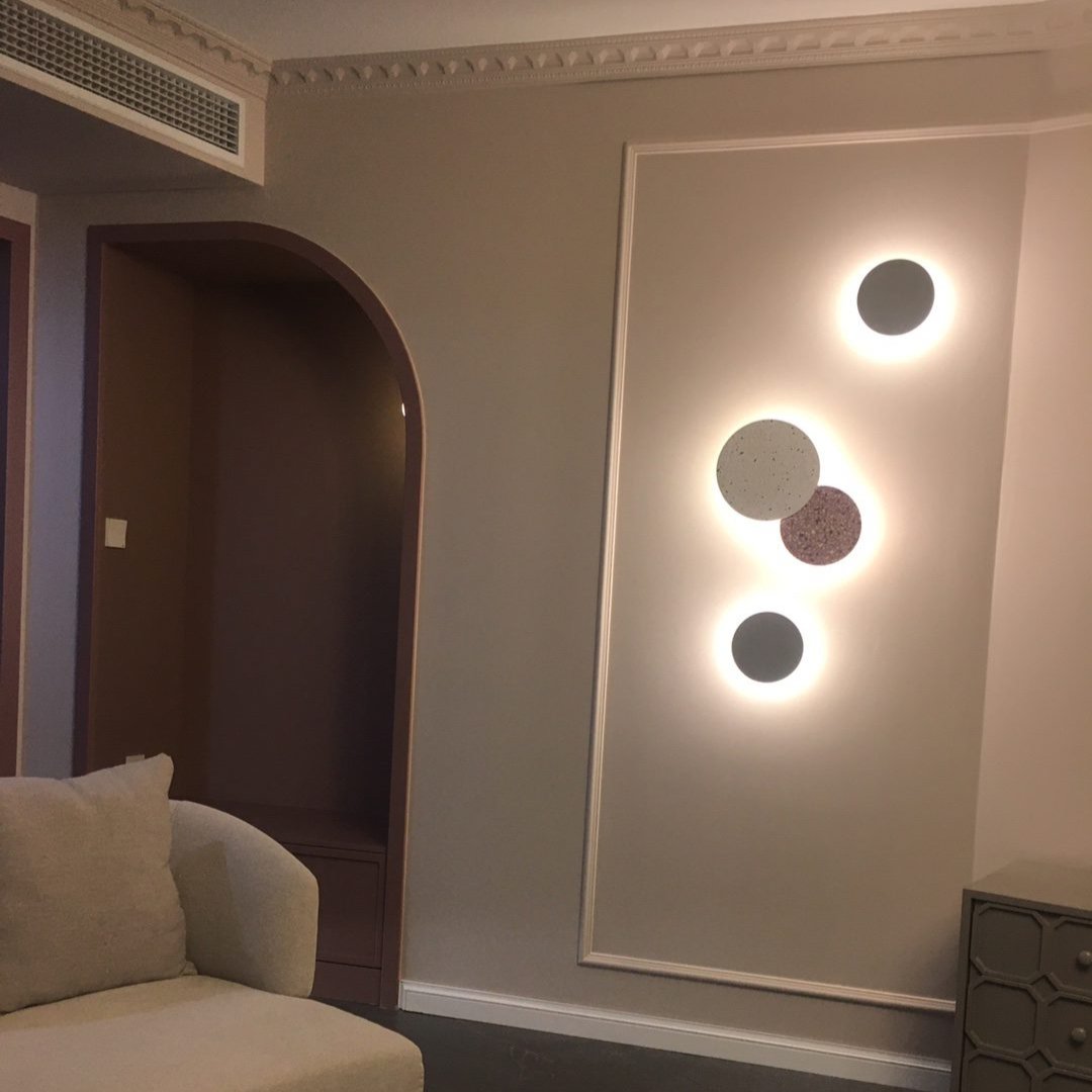 Disc Shaped Terrazzo Wall Lamp