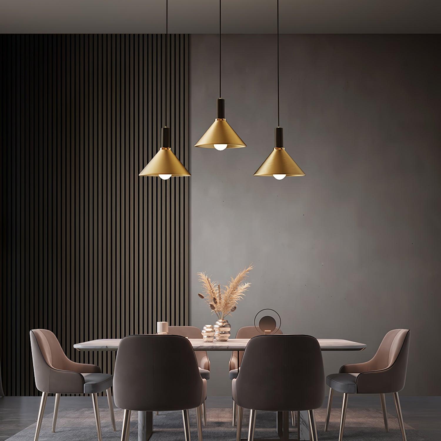 Juno Cone Modern Brass Pendant Light