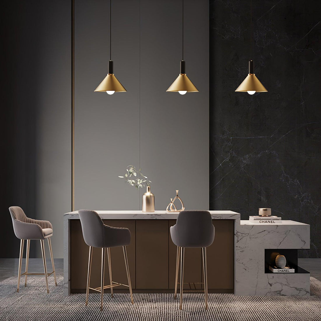Juno Cone Modern Brass Pendant Light